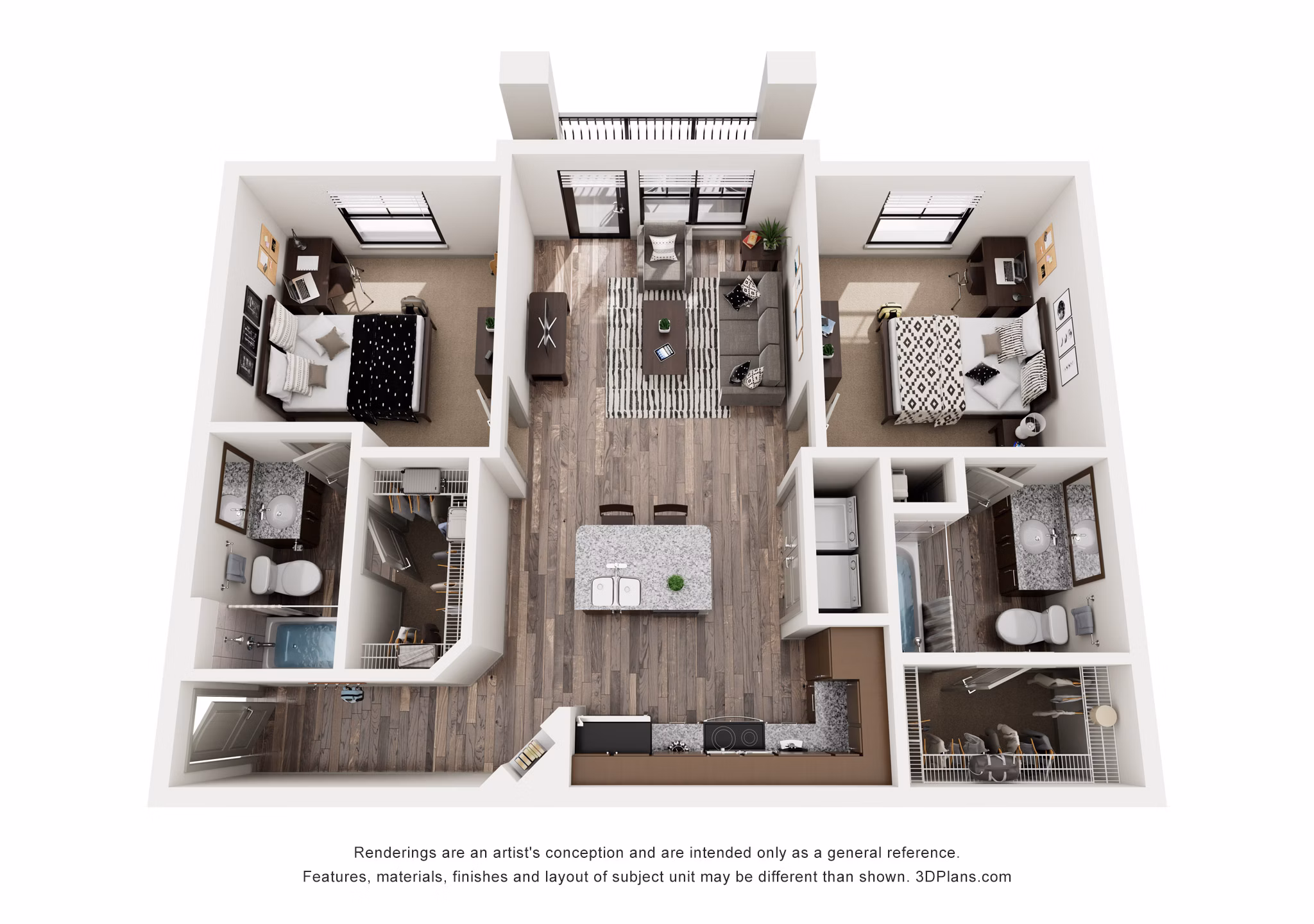 The Broadway Furnished-989785 floor plan at  Uptown Square Apartments